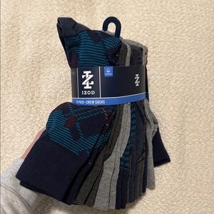 Izod Men's Crew Socks - Navy, Gray, and Blue Pack